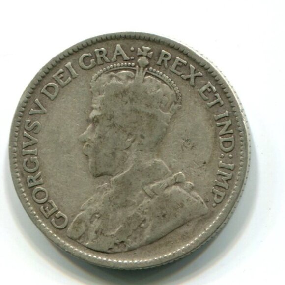 1919 Canada Silver 25 Cent Coin (#1586) - Picture 2 of 2